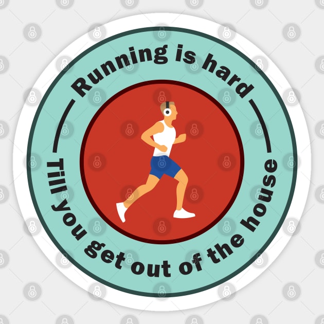 Jogging Slogan For Lazy People Sticker by MonkeyBusiness